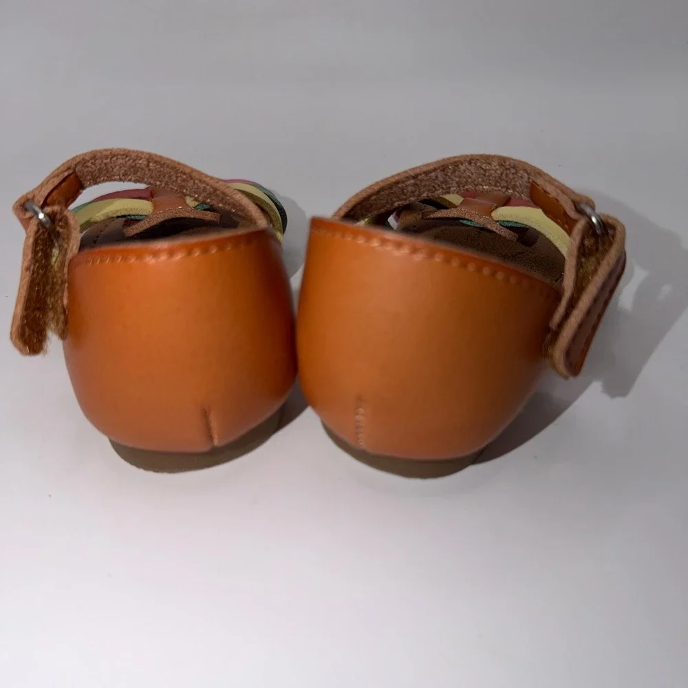 Cat‎ & Jack Girls Size 5 Rainbow Strappy Sandals Boho Summer Fisherman Shoes 363